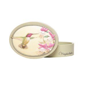 Vintage Marjolein Bastin Hallmark Hummer Hibiscus Trinket Box